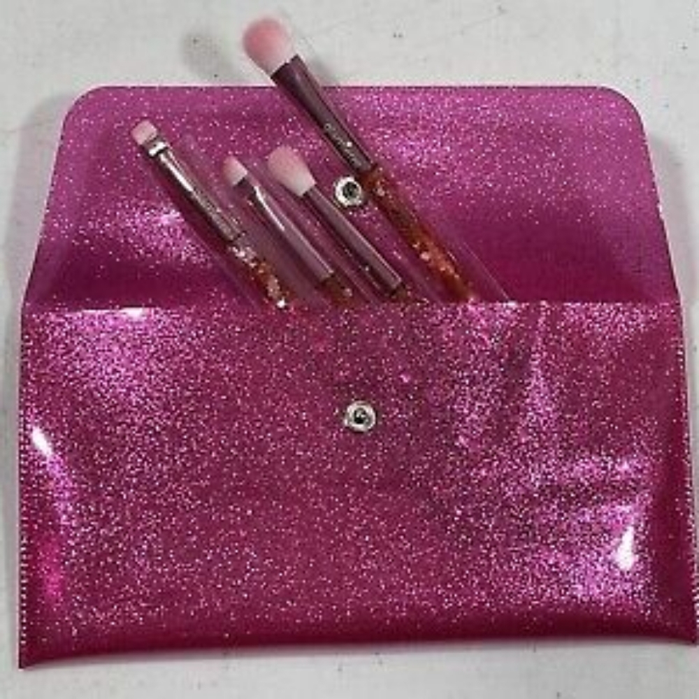 glamierre - Pink Glittery Eye Makeup Brush Set (4)